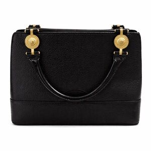 Versace Black Satchel with Gold Details